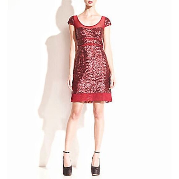 VTG Y2K BETSEY JOHNSON Dazzling Sequin Special Occasion Mini Dress Sz 6 - Picture 2 of 11